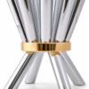 Cone Shape Sterling Silver 8 Arm Candelabra with Gold Plated Ring