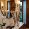 Cone Shape Sterling Silver 8 Arm Candelabra with Gold Plated Ring