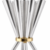 Cone Shape Sterling Silver 8 Arm Candelabra with Gold Plated Ring