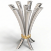 Modern Opening Flower Bouquet Aluminum and Brass Candelabra