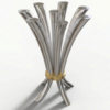 Modern Opening Flower Bouquet Aluminum and Brass Candelabra