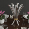 Modern Opening Flower Bouquet Aluminum and Brass Candelabra