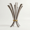Modern Opening Flower Bouquet Aluminum and Brass Candelabra
