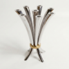 Modern Opening Flower Bouquet Aluminum and Brass Candelabra