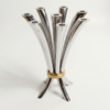Modern Opening Flower Bouquet Aluminum and Brass Candelabra