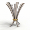 Modern Opening Flower Bouquet Aluminum and Brass Candelabra