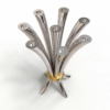 Modern Opening Flower Bouquet Aluminum and Brass Candelabra