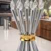 Special Contemporary Tall Sterling Silver Candelabra with 10 Arms