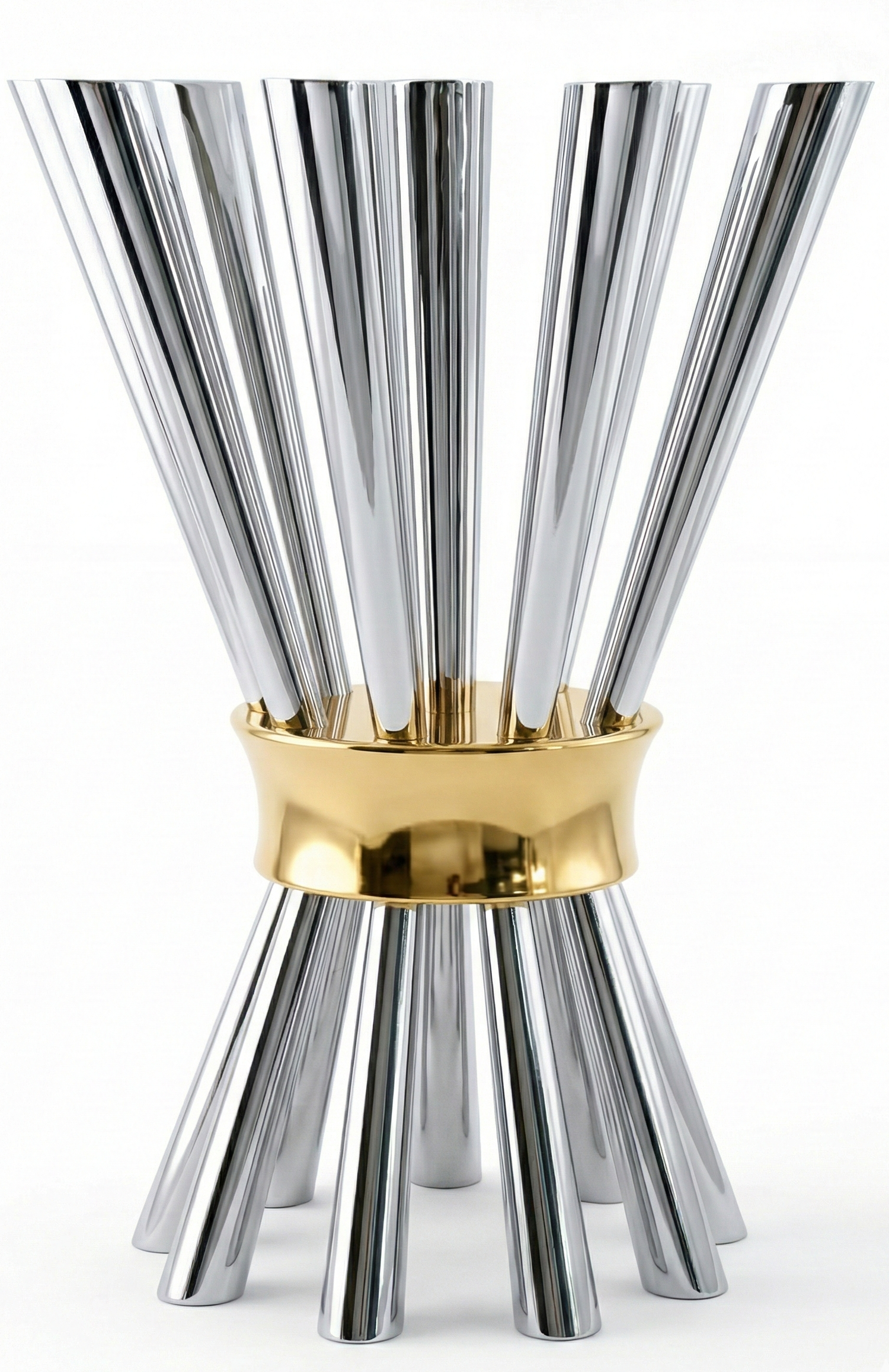 Special Contemporary Tall Sterling Silver Candelabra with 10 Arms