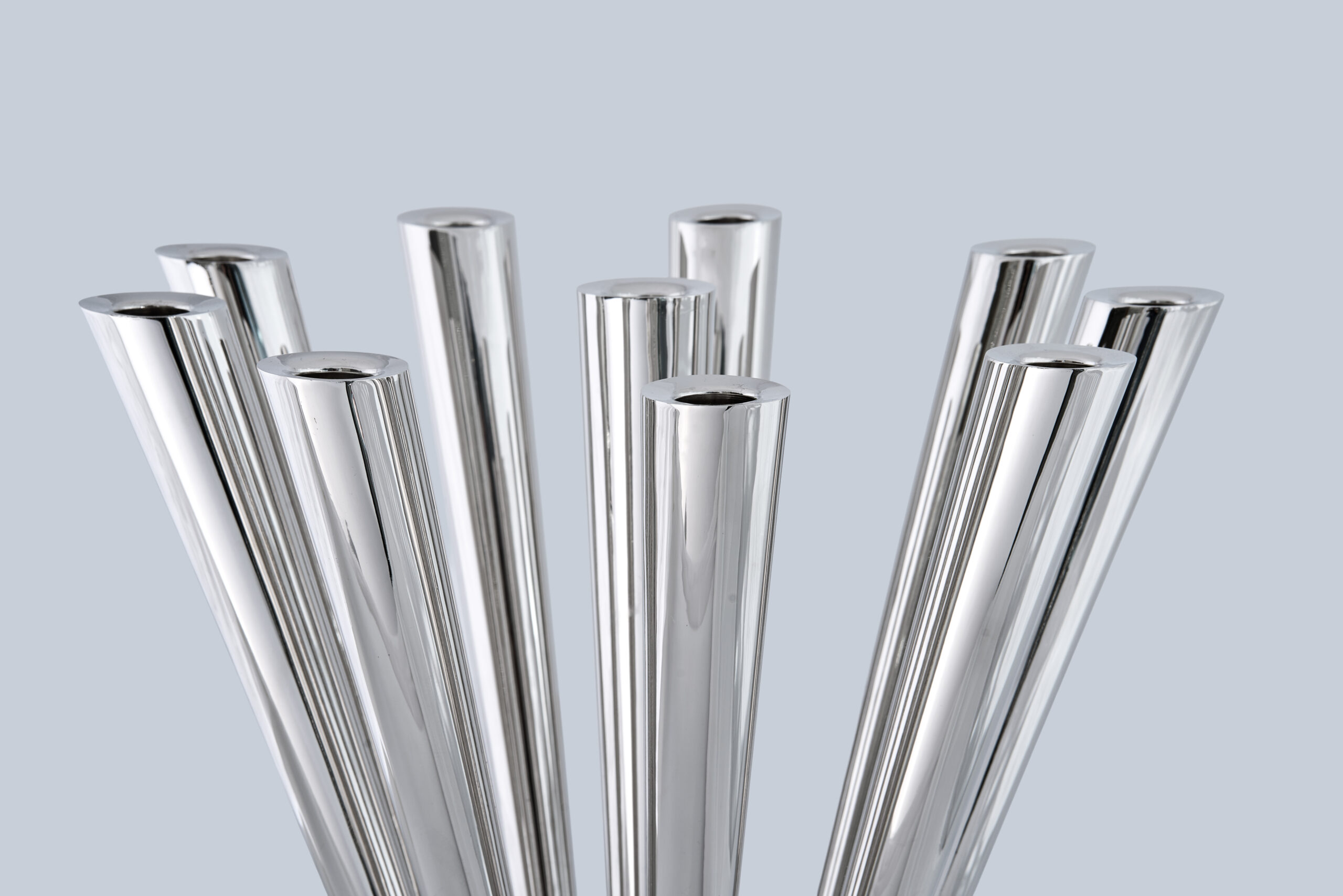 Special Contemporary Tall Sterling Silver Candelabra with 10 Arms
