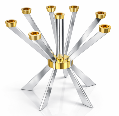 Modern Stunning Tall Candelabra with Aluminum Diagonal Arms
