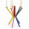 Prestigious Tall Gold Candelabra with Seven Side Arc-Shaped Arms