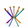 Prestigious Tall Gold Candelabra with Seven Side Arc-Shaped Arms