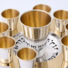Modern Silver Ten Cups Kiddush Set with Tray and Blessing Reflection