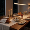 Modern Silver Ten Cups Kiddush Set with Tray and Blessing Reflection