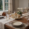 Modern Silver Ten Cups Kiddush Set with Tray and Blessing Reflection