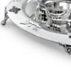 Large Yemenite Crown Filigree Silver Seder Plate on Ornate Feet