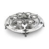 Large Yemenite Crown Filigree Silver Seder Plate on Ornate Feet
