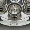 Large Yemenite Crown Filigree Silver Seder Plate on Ornate Feet