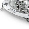 Large Yemenite Crown Filigree Silver Seder Plate on Ornate Feet