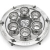 Large Yemenite Crown Filigree Silver Seder Plate on Ornate Feet