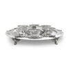 Large Yemenite Crown Filigree Silver Seder Plate on Ornate Feet