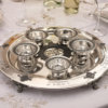 Large Yemenite Crown Filigree Silver Seder Plate on Ornate Feet