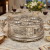 3 Tier Matzah Chamber Pure Silver Seder Plate with Exodus Story