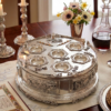 3 Tier Matzah Chamber Pure Silver Seder Plate with Exodus Story