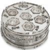 3 Tier Matzah Chamber Pure Silver Seder Plate with Exodus Story