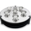 Huge Sterling Silver and Aluminum 3-Tier Seder Plate with Cotton Curtain