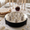Extra Large Modern Silver Passover Seder Plate with Open Body