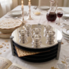 Extra Large Modern Silver Passover Seder Plate with Open Body