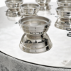 Huge Sterling Silver and Aluminum 3-Tier Seder Plate with Cotton Curtain
