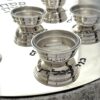 Huge Sterling Silver and Aluminum 3-Tier Seder Plate with Cotton Curtain