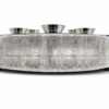 Huge Sterling Silver and Aluminum 3-Tier Seder Plate with Cotton Curtain