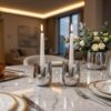 Shiny Flower Travel Shabbat Candlesticks – Maintenance Free