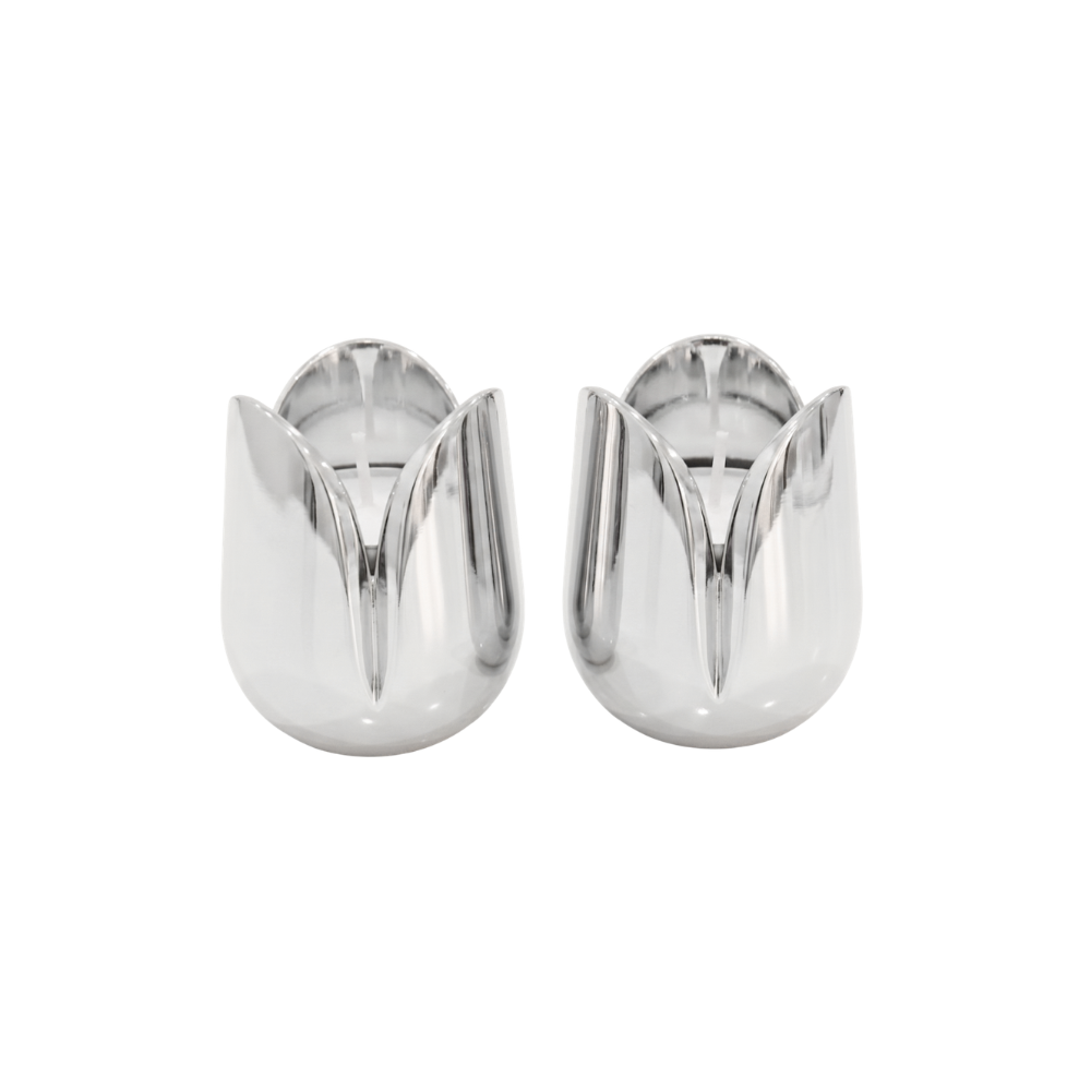 Shiny Flower Travel Shabbat Candlesticks – Maintenance Free