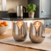 Shiny Flower Travel Shabbat Candlesticks – Maintenance Free
