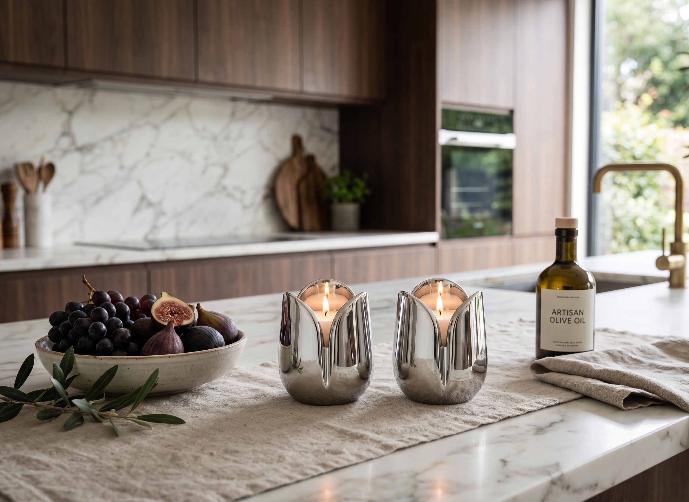 Shiny Flower Travel Shabbat Candlesticks – Maintenance Free
