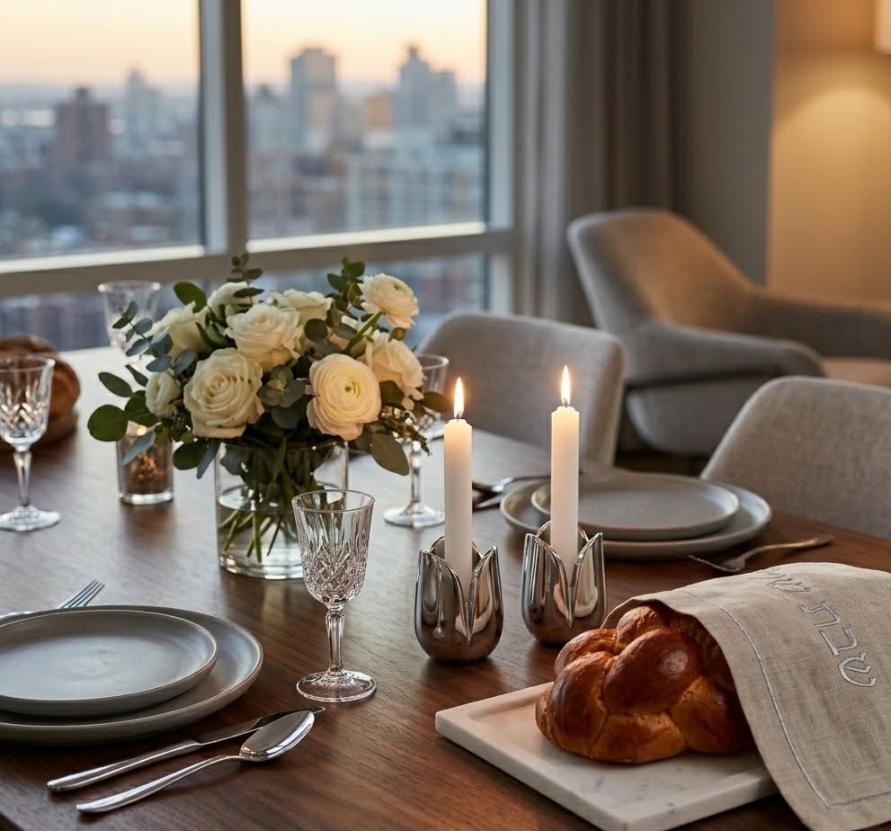 Shiny Flower Travel Shabbat Candlesticks – Maintenance Free