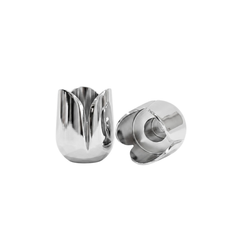 Shiny Flower Travel Shabbat Candlesticks – Maintenance Free