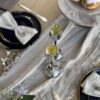 Silver and Gold Coated Tea Light Candle Holders with Open Petal Flower