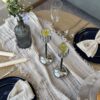 Silver and Gold Coated Tea Light Candle Holders with Open Petal Flower