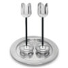 Silver and Gold Coated Tea Light Candle Holders with Open Petal Flower