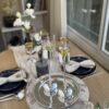 Silver and Gold Coated Tea Light Candle Holders with Open Petal Flower