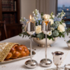 Silver and Gold Coated Tea Light Candle Holders with Open Petal Flower