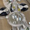 Silver and Gold Coated Tea Light Candle Holders with Open Petal Flower