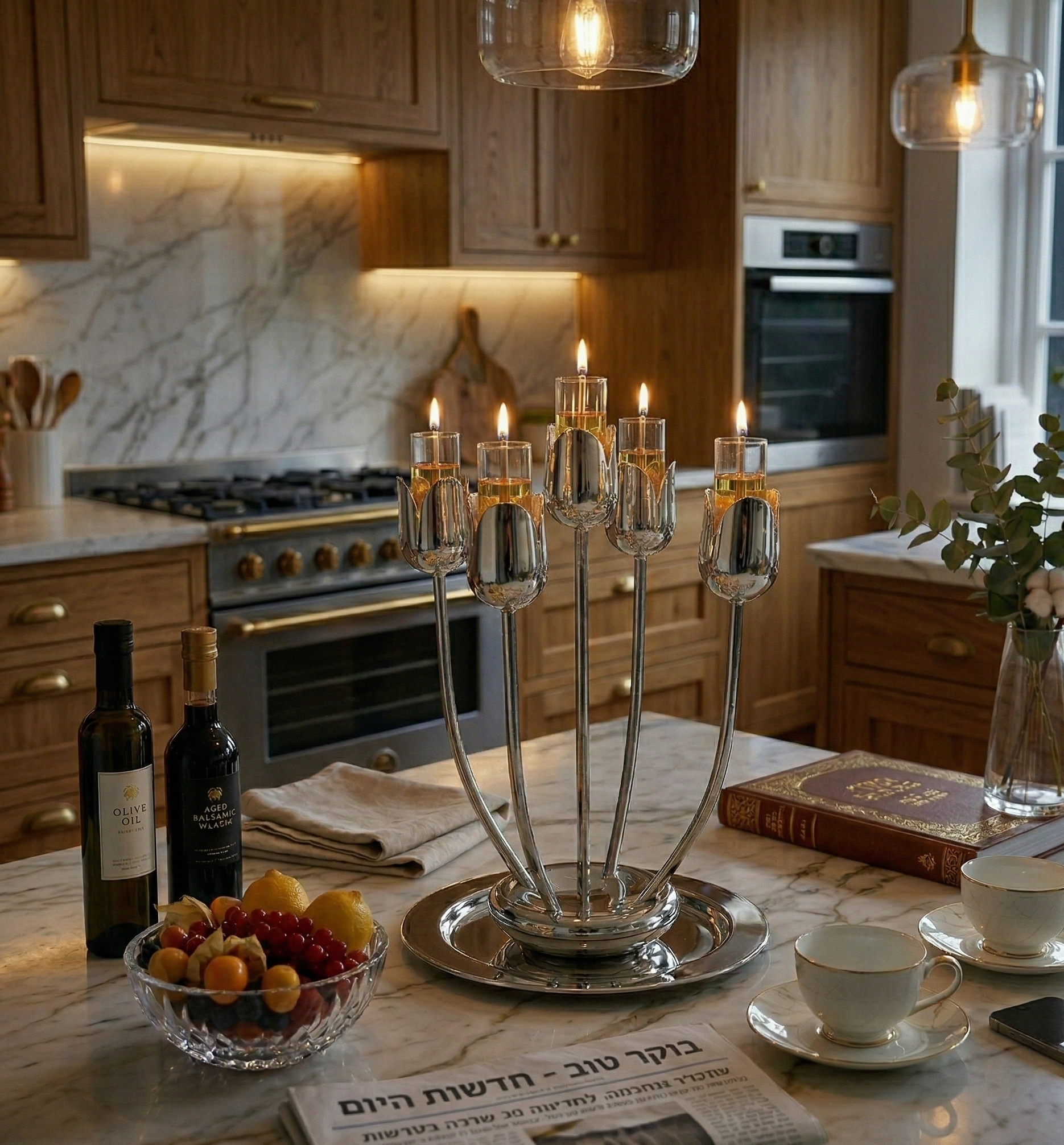 Shine Silver Tulip Candelabra From Aluminum That Non-Tarnish