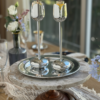Silver and Gold Coated Tea Light Candle Holders with Open Petal Flower